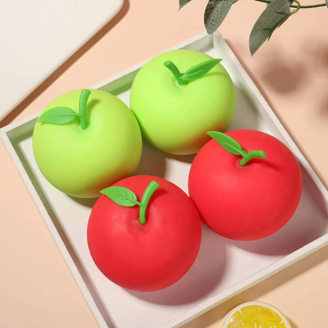 Realistic Apple Venting Squeeze Toy High-Tension Flour-Filled Stress Ball, Durable Sensory Fidget for Deep Decompression & Grip Strength