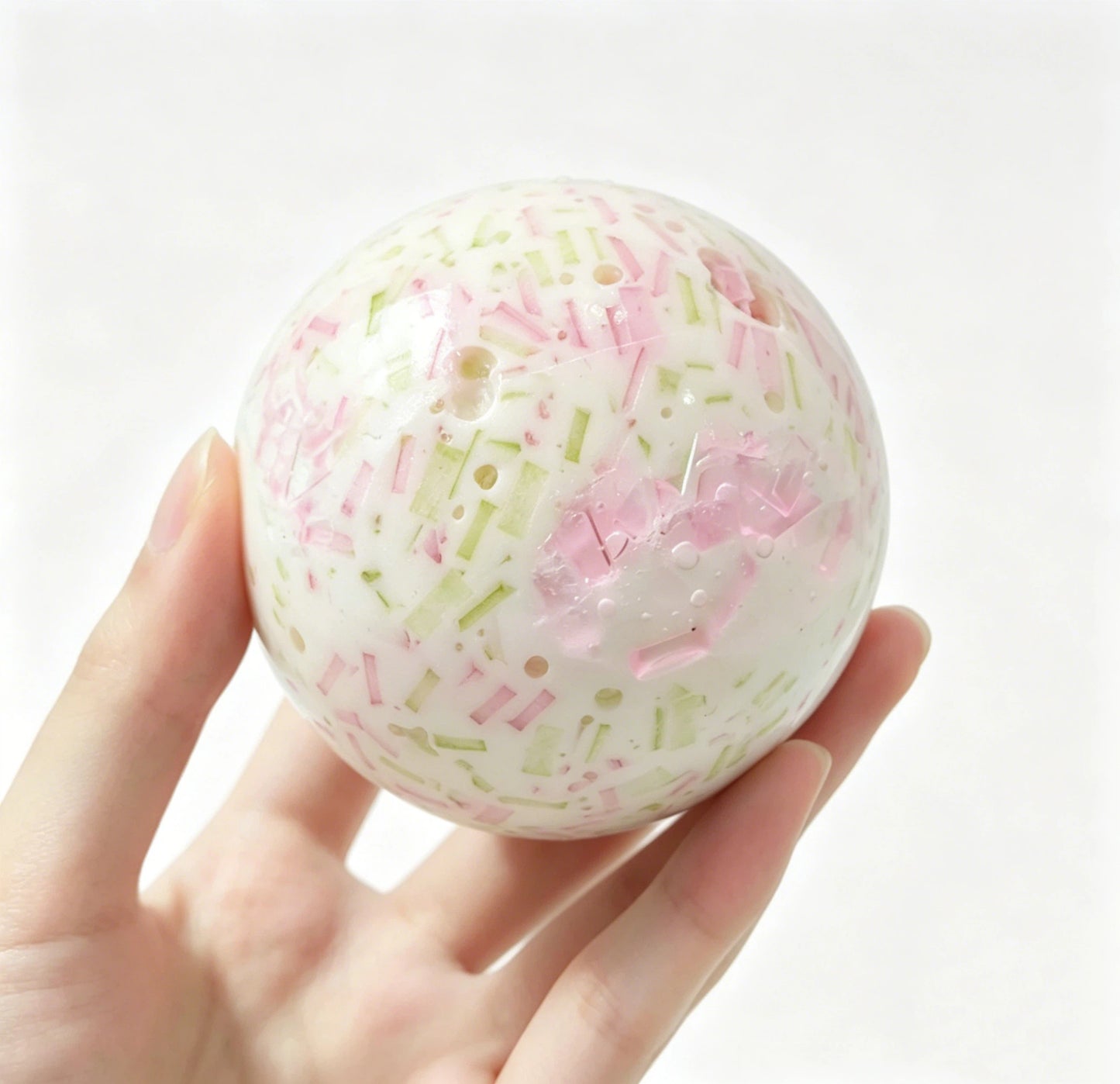 White Frost Echo Squishy Ball & Handmade Fidget Toy for Stress Relief