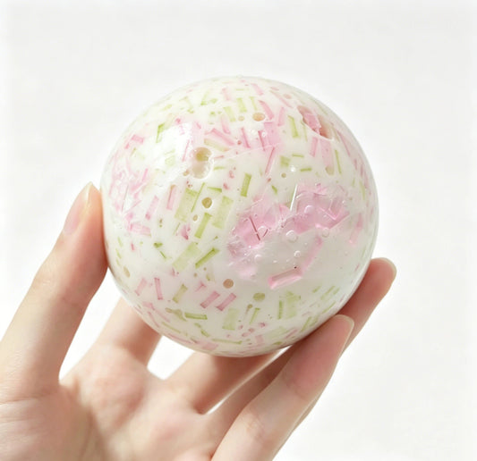 White Frost Echo Squishy Ball & Handmade Fidget Toy for Stress Relief