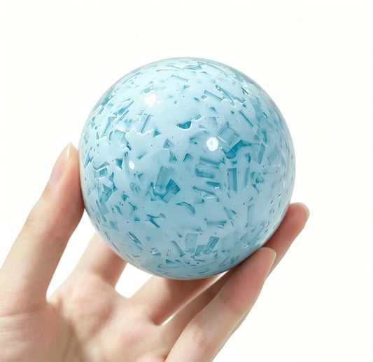 Blue Frost Echo Squishy Ball & Handmade Fidget Toy for Stress Relief