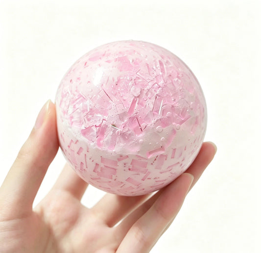 Pink Frost Echo Squishy Ball & Handmade Fidget Toy for Stress Relief