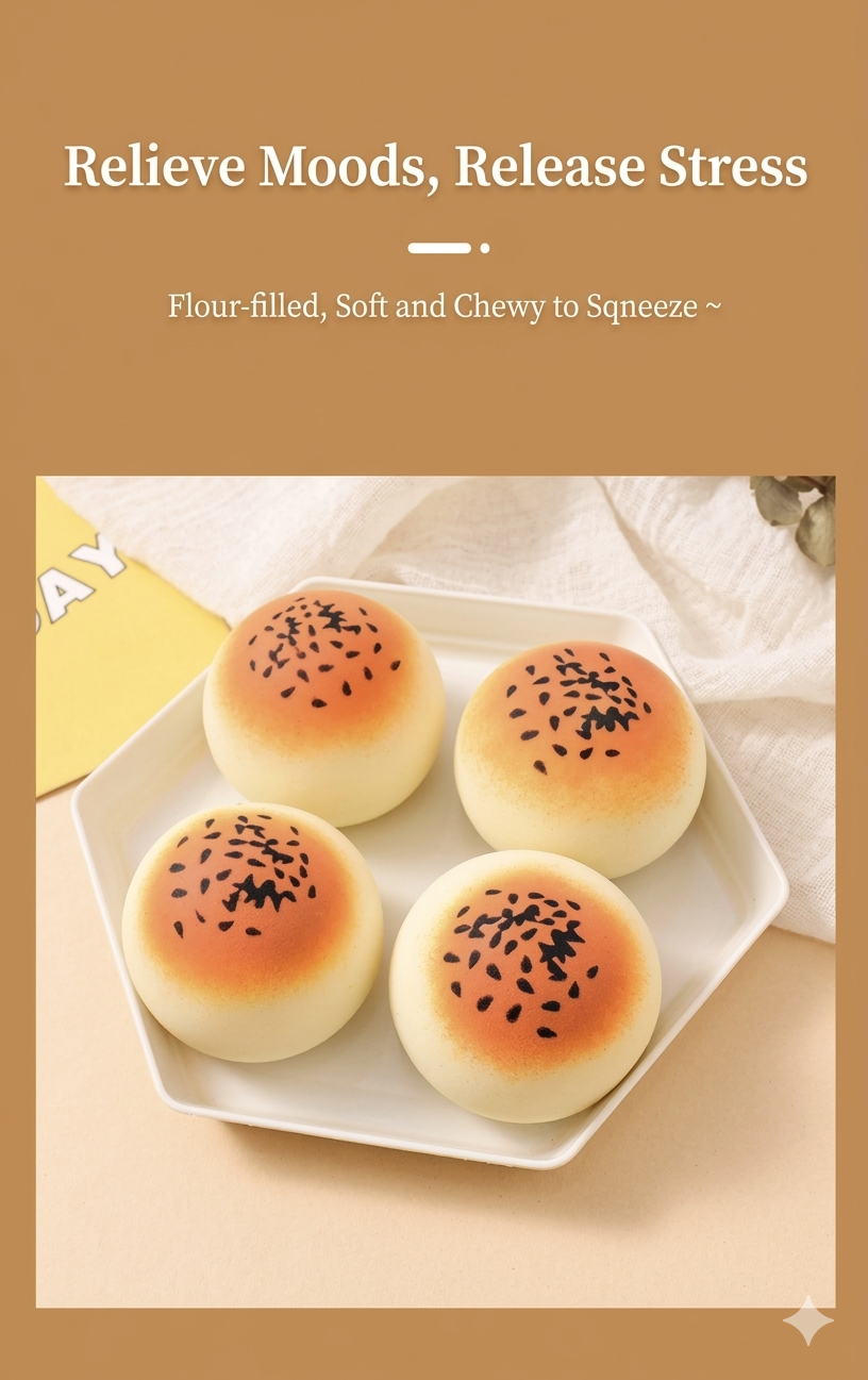 Egg Yolk Pastry Squishy, Ultra-Soft Realistic Food Fidget Toy for Stress Relief &Desk Decor
