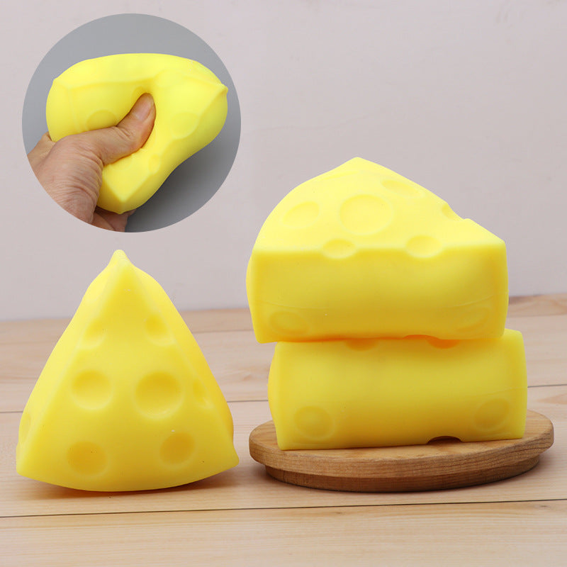 Realistic Cheese Wedge Squishy — High Elasticity Sensory Stress Toy