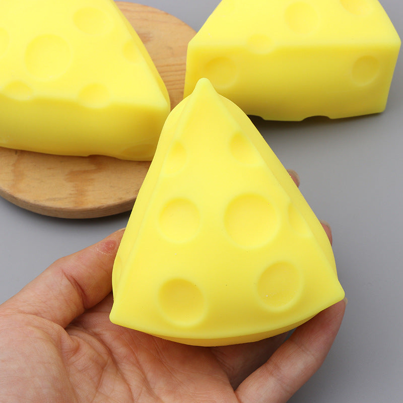 Realistic Cheese Wedge Squishy — High Elasticity Sensory Stress Toy