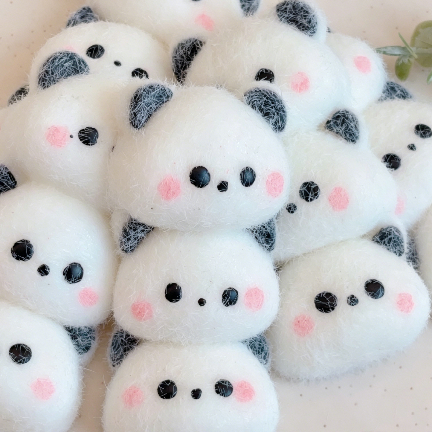 Three-piece panda stress-relief toy